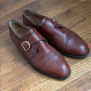 Bally Dimor Brown Monk Strap Leather Loafers 10.5 M 43.5 Made in Italy 🇮🇹